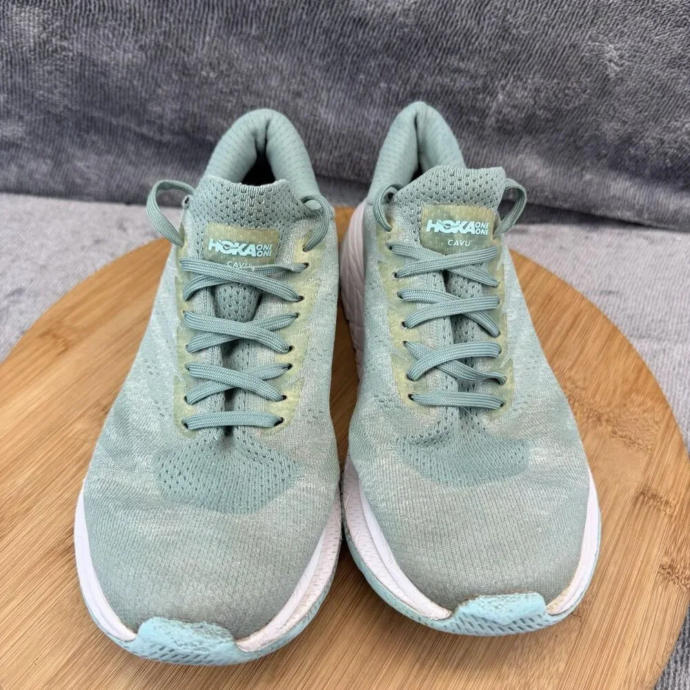 Hoka One One Cavu Shoes Womens Size 7.5 Green Mesh Running Training Sneakers